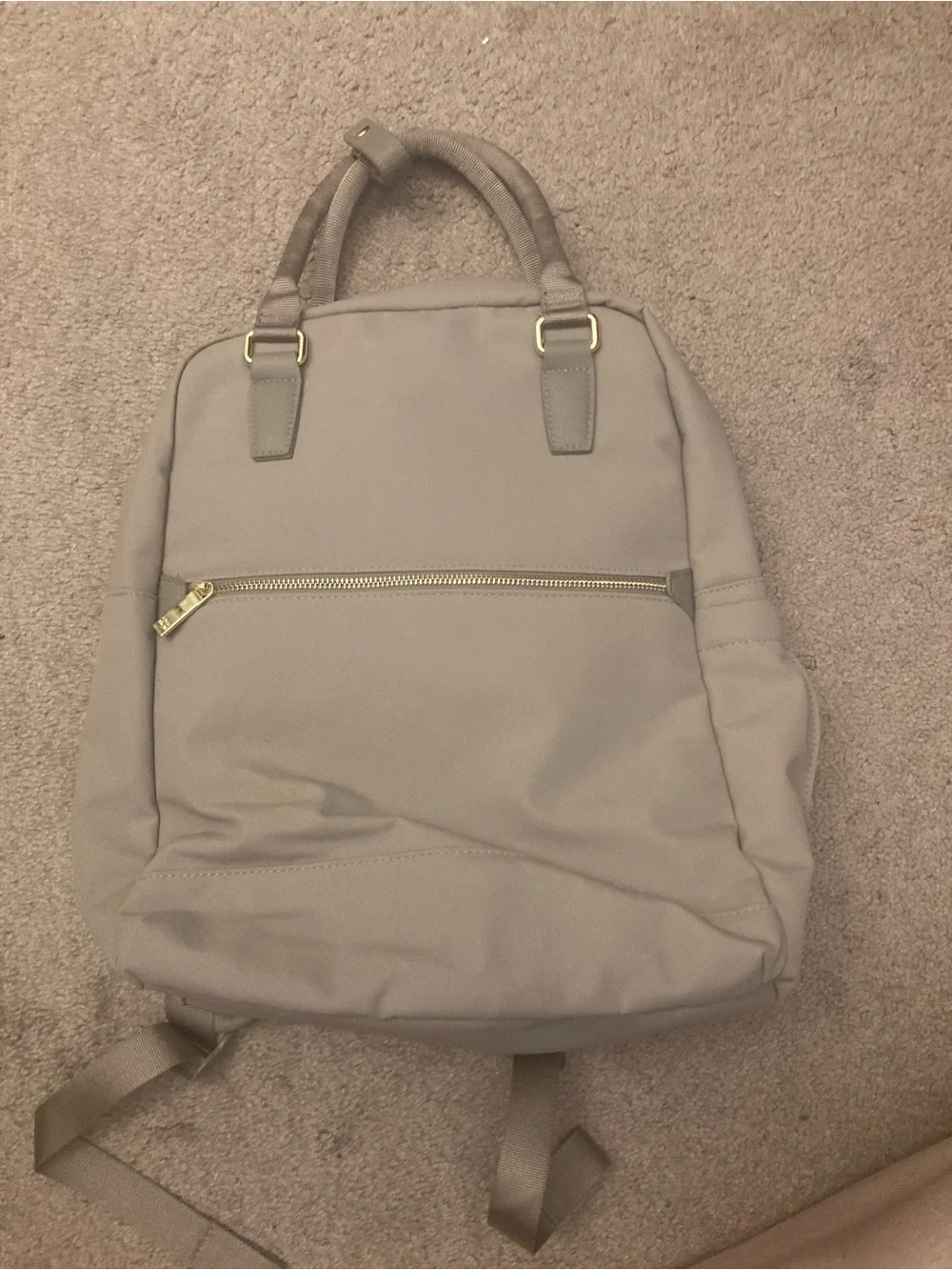 Target Soft Taupe Backpack with Gold Hardware